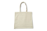 A cream-coloured tote bag with long handles and a simple design, featuring a logo.
