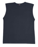 A black men's muscle T-shirt with a sleeveless design. The shirt features a small logo on the label. A black men's muscle T-shirt with a sleeveless design. The shirt features a small logo on the label.