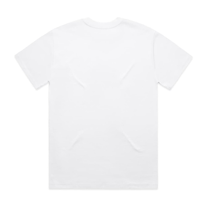 A plain white T-shirt with a crew neck and short sleeves. The back features a smooth, seamless design.