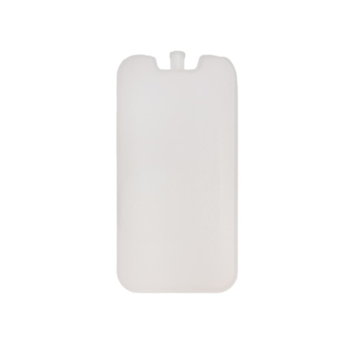 A white cooler brick with a rounded top, featuring a small opening, suitable for use in cooler bags.