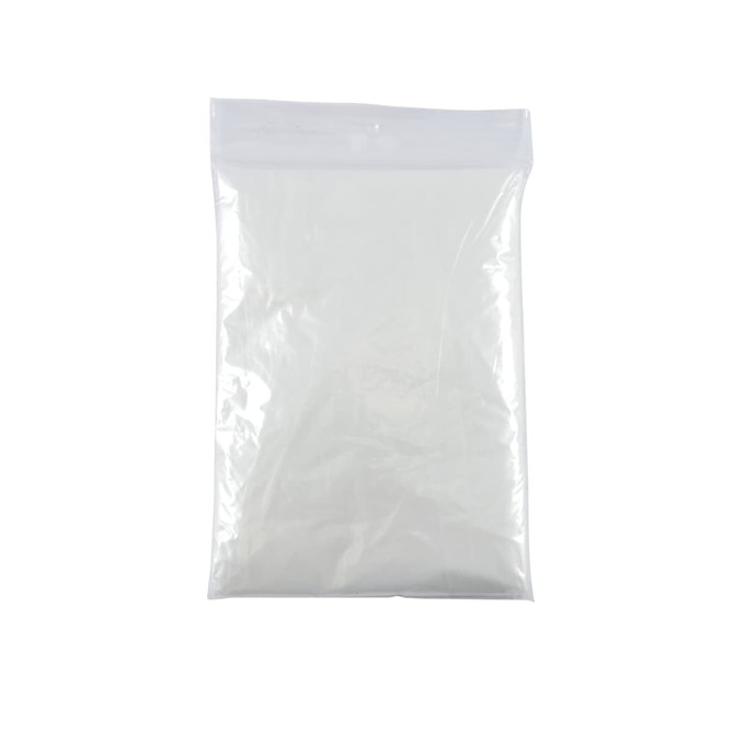 A clear plastic packaging containing a Monsoon Poncho, designed for protection against rain.