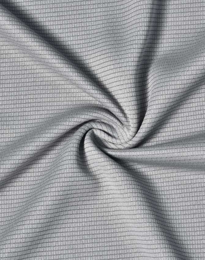 A lightweight, grey performance fabric with a textured grid pattern, ideal for T-shirt designs.