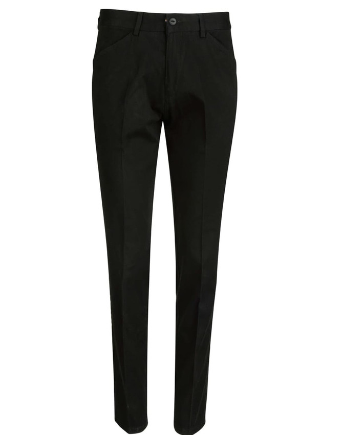 Ladies' Boston Chino Pants in black, featuring a tailored fit and classic styling. Includes a logo.
