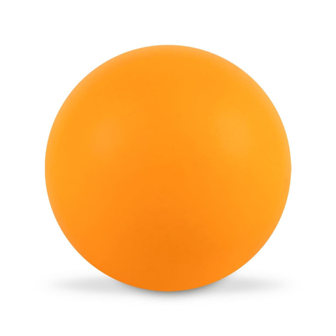 A bright orange Hi Bounce Ball, featuring a smooth, matte surface and a perfectly round shape.