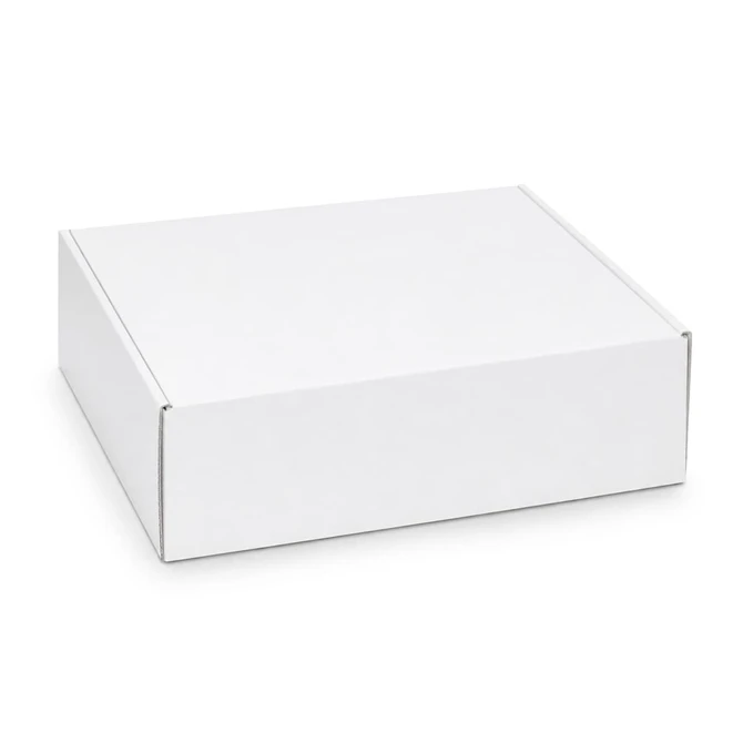 A white box with a locking lid, measuring 360 x 305 x 105mm. It features a logo on the side.