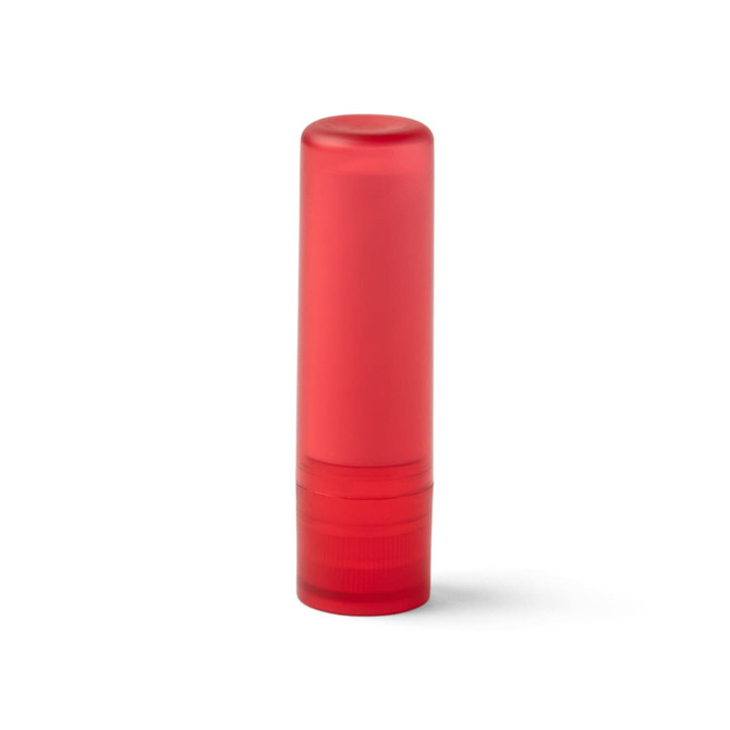 A red Twist Lip Balm container with a smooth, cylindrical design and a twist-up base.