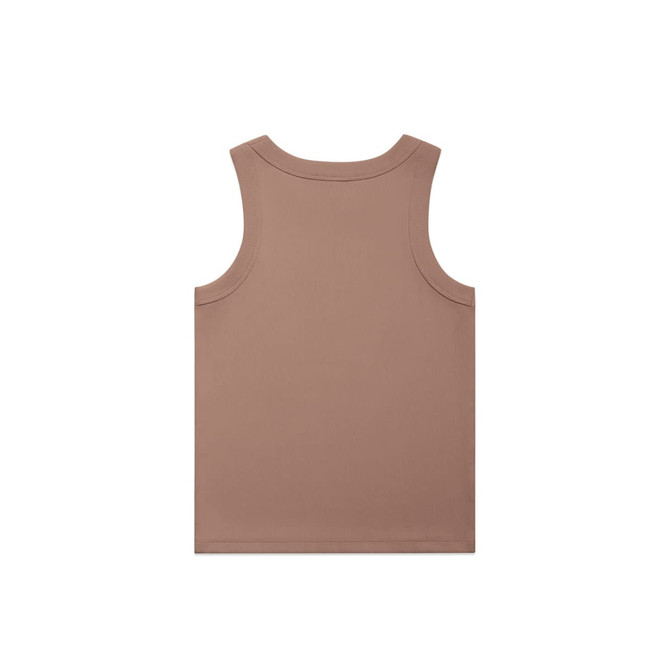 A plain brown rib tank top with a simple sleeveless design and no visible branding.