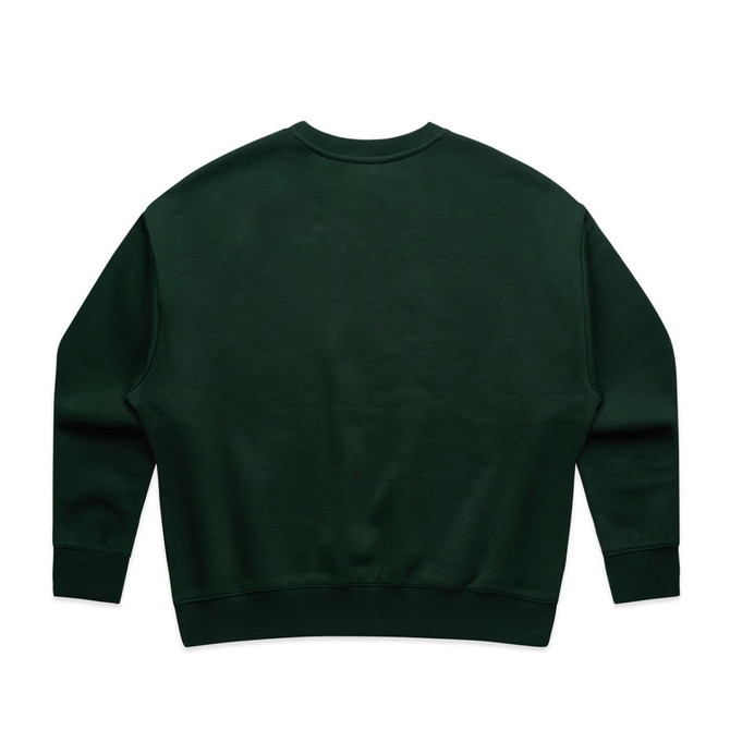 A dark green jumper with a relaxed fit and long sleeves, featuring a plain back design.