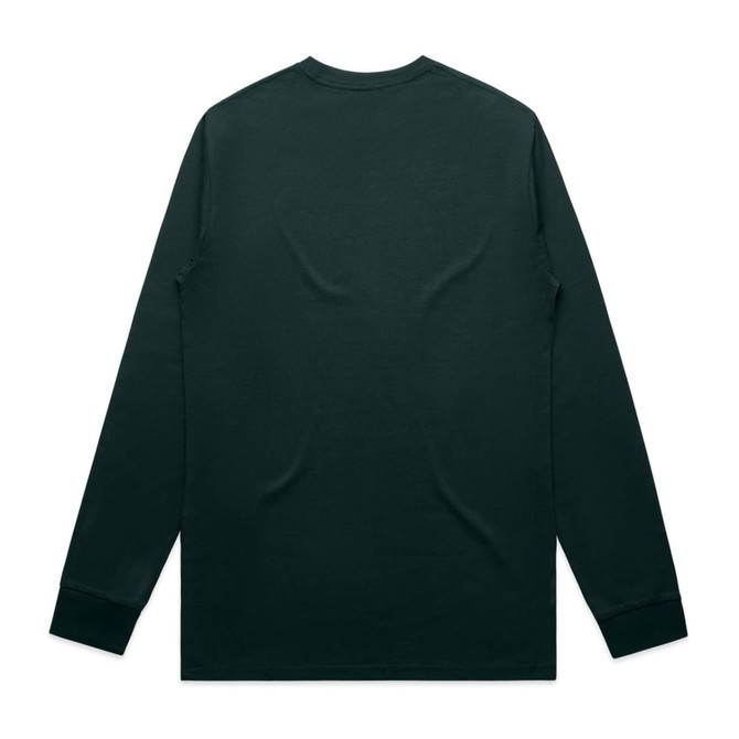 A long-sleeved green T-shirt with a simple design and no visible branding.