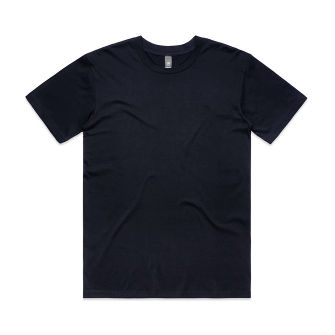A black t-shirt with a classic crew neck design, featuring a label inside and no visible branding.