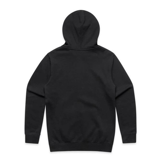 A black zip hooded jumper, featuring a simple design with a hood and no visible logos or text.