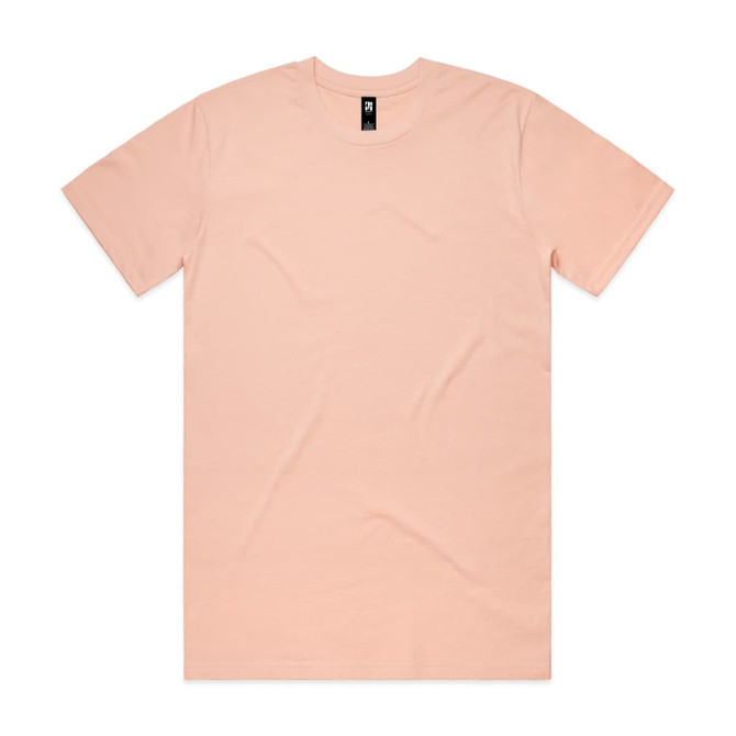 A plain peach Classic Tee T-shirt with a round neckline, featuring a logo at the collar.