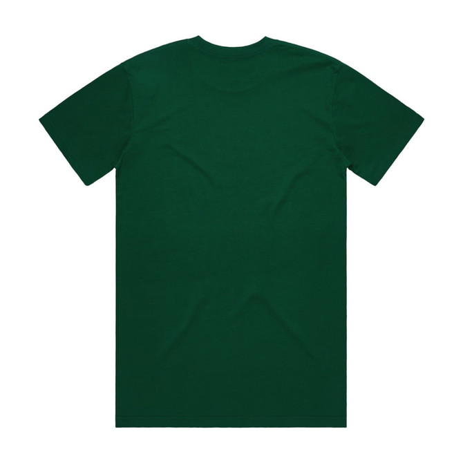 A green Classic Tee featuring a plain back design and short sleeves, with a logo on the label.