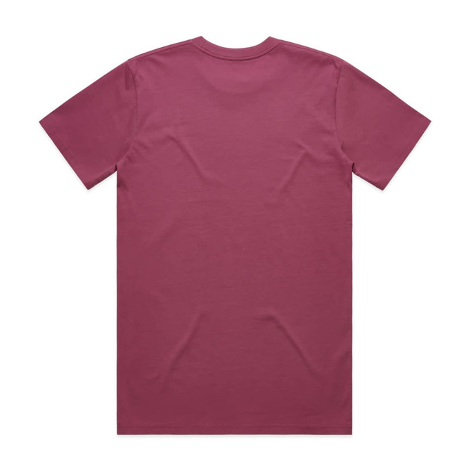 A maroon Classic Tee featuring a plain back design and a logo on the label.