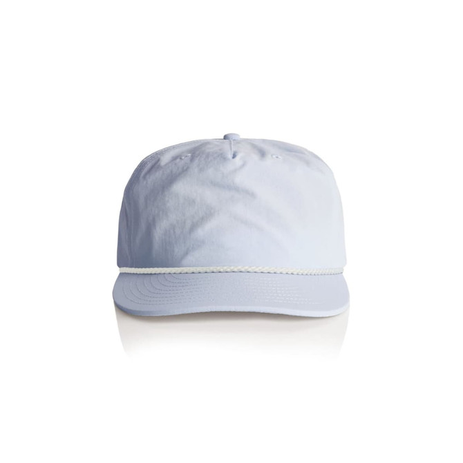 A light blue cap with a rope detail along the brim and a small logo on the front.