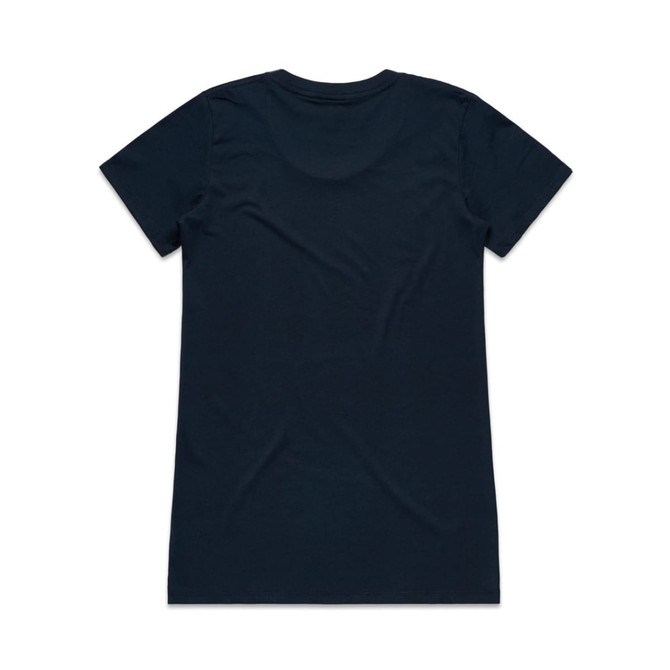 A navy blue T-shirt with a classic crew neck and short sleeves. The back is plain with no visible branding.
