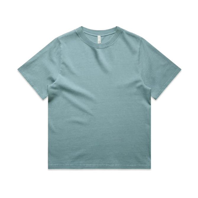A heavy faded tee in a soft blue colour, featuring a classic crew neck and short sleeves.
