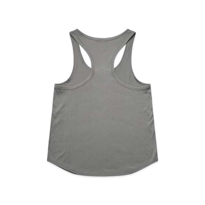 A grey racerback singlet with a relaxed fit and a simple design. The top features a logo.