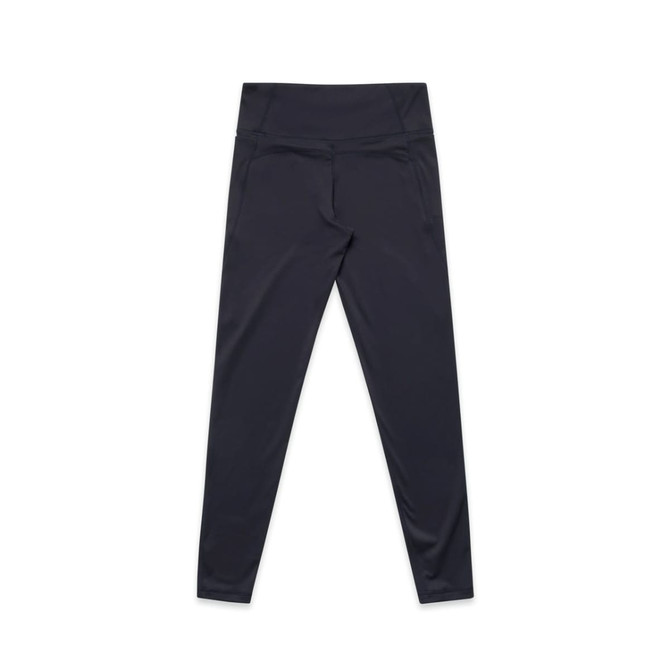 Active leggings in black with a simple design and a logo. Features a snug fit and two side pockets.