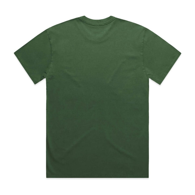 A heavy faded tee in a solid dark green colour, featuring a plain back with no visible branding.