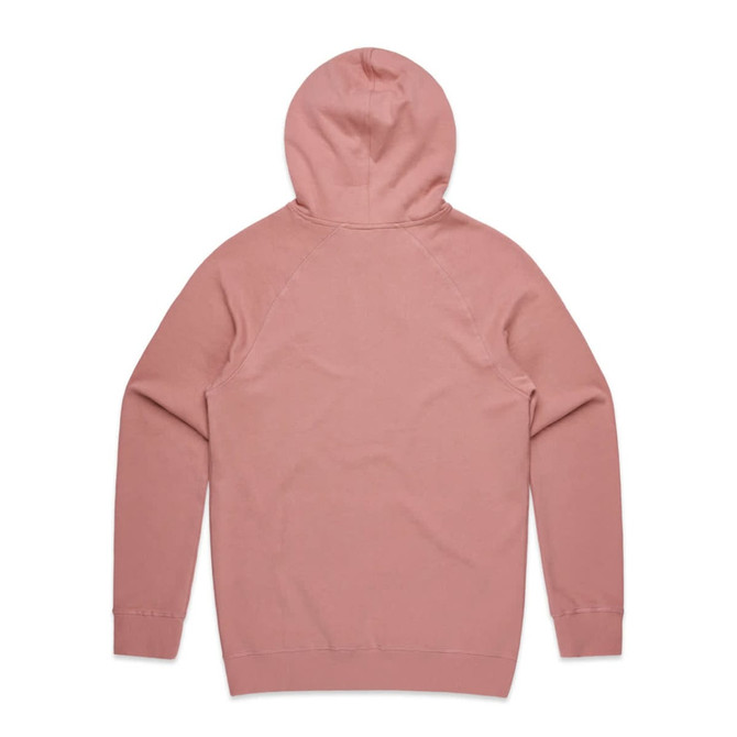 A pink hoodie with a hood and long sleeves, featuring a plain back design.