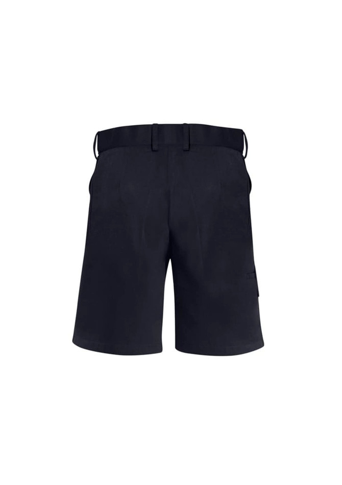 A pair of women's dress shorts in black with a waistband and back pockets, featuring a logo.