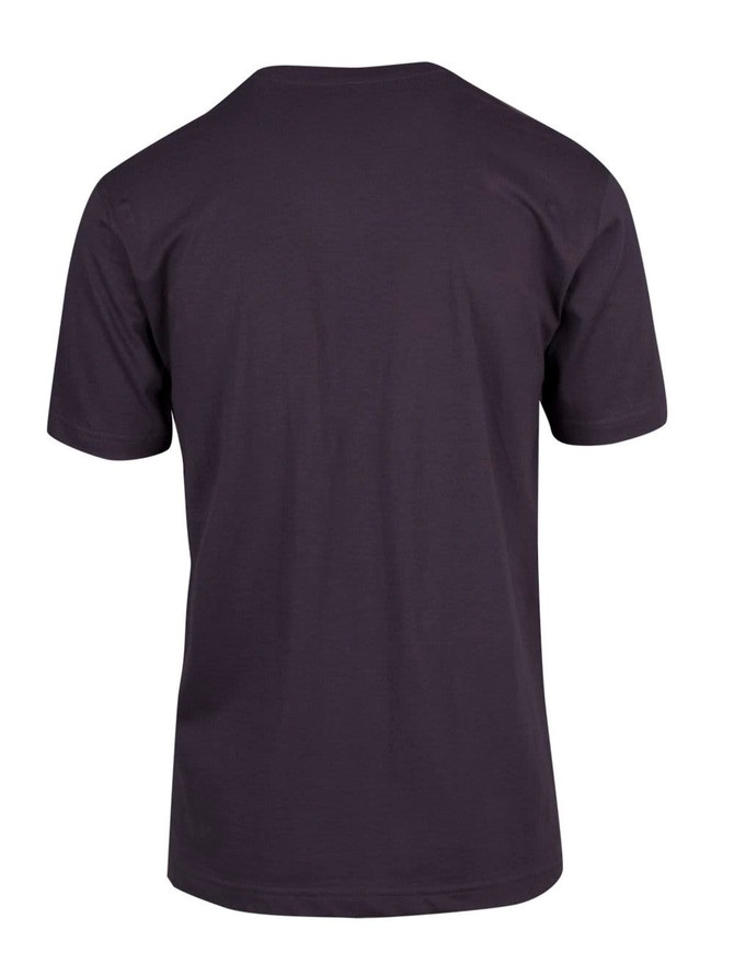 A black unisex modern fit tee featuring a round neckline and short sleeves. The back is plain with no visible design.