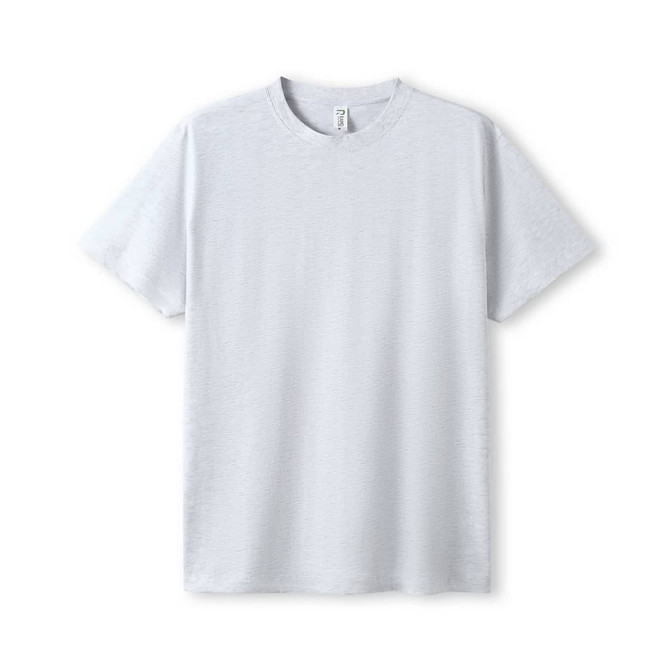 A light grey modern fit t-shirt featuring a round neck and short sleeves, with a small logo on the label.
