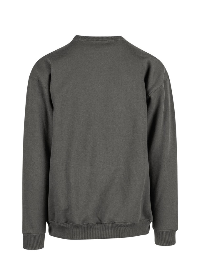 A green adult poly cotton fleece jumper, displayed from the back, featuring a ribbed hem and cuffs.