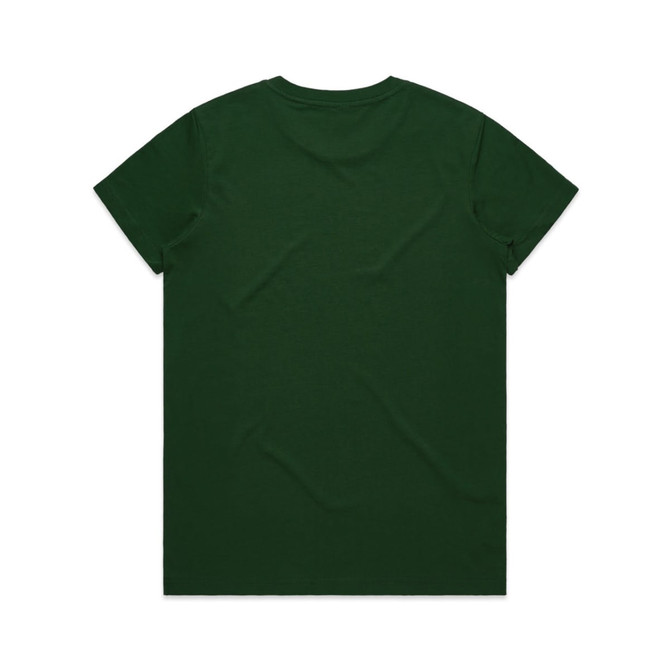 A green t-shirt with short sleeves and a classic cut, featuring a plain back and a logo at the neck.