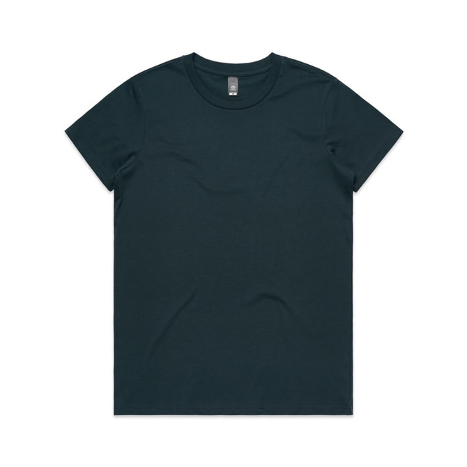 A dark green T-shirt with a simple crew neck design and no visible patterns or graphics. It has a logo on the neckline.