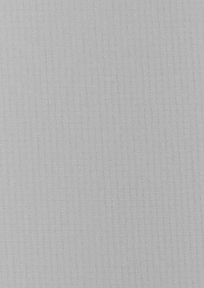 A light grey fabric with a textured pattern, suitable for a button-up shirt. Features a branding logo.