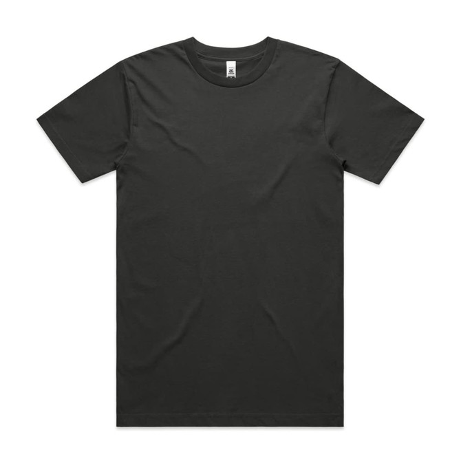 A black tubular T-shirt with a round neckline and no visible logos or branding.