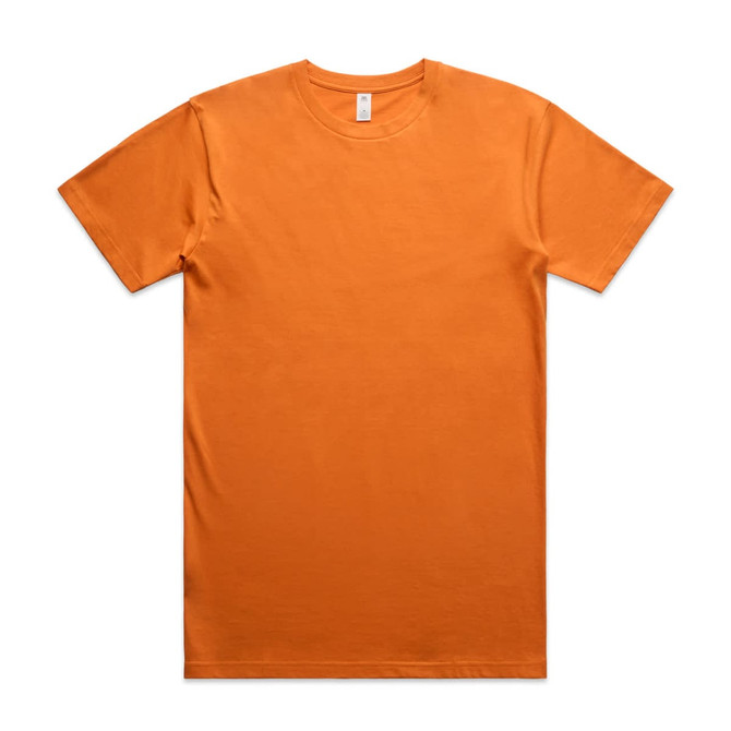 An orange Block Tubular Tee t-shirt displayed flat, featuring short sleeves and a round neckline.
