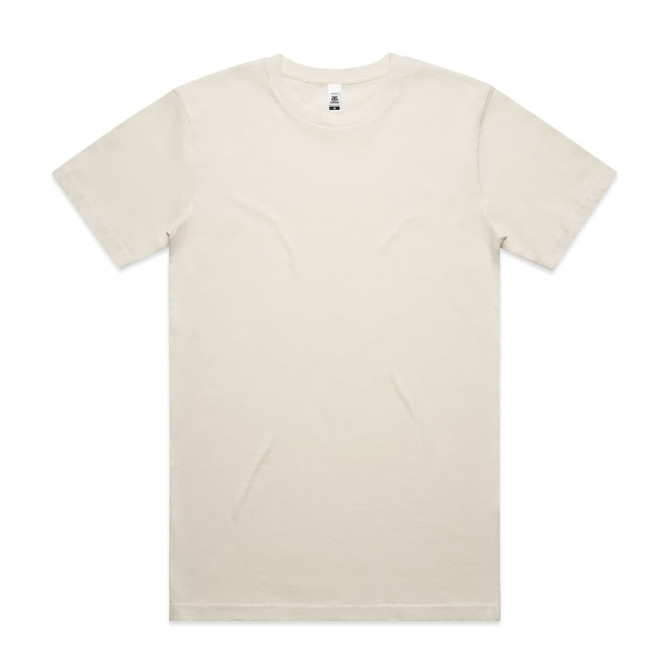 A plain cream Block Tubular Tee featuring short sleeves and a crew neckline. It has a tag on the inside.