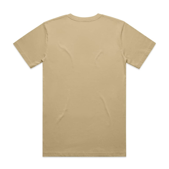 A plain, khaki Block Tubular Tee featuring a crew neck and short sleeves. The back is smooth without any designs.