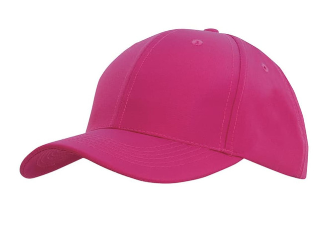 A pink Sports Ripstop Cap with a curved brim and a logo on the front.