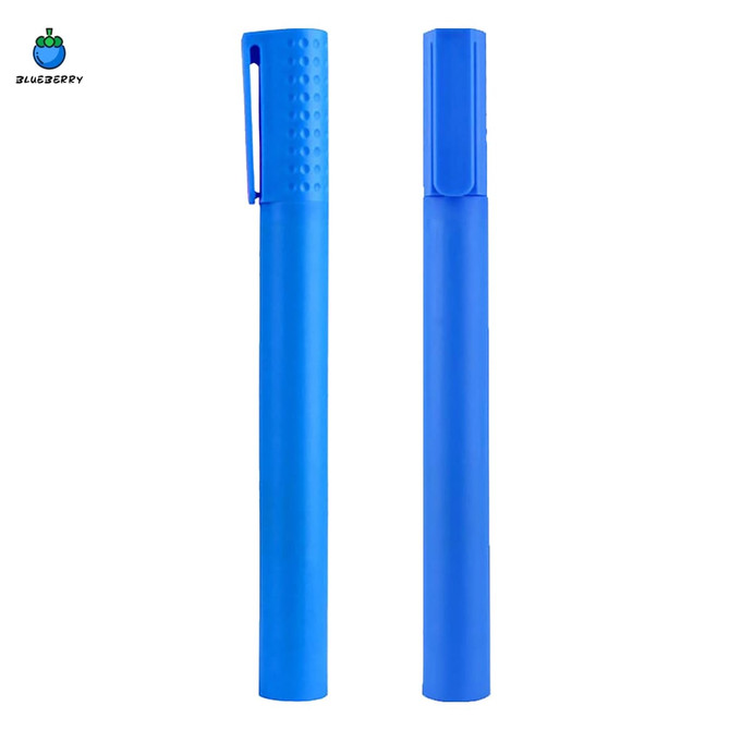 A blue Jumbo Highlighter Pen with a textured grip and a cap. Features a branding logo on the top.