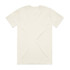 A light beige T-shirt with a simple design and a brand logo on the back.