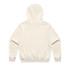 A cream-coloured hoodie with a hood and ribbed waistband, featuring a plain back design.