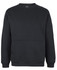 A dark green crew neck fleece jumper with a front pocket and a logo on the sleeve.