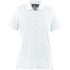A light blue women's polo shirt with a buttoned placket and short sleeves, featuring a logo.