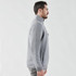 A grey men's thermal 1/4 zip pullover, featuring a simple design and a side view. It has a logo on it.