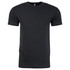 A black men's CVC crew t-shirt with short sleeves and a simple design, featuring a logo on the label.