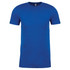 A blue men's CVC crew t-shirt with short sleeves and a standard fit. It features a logo on the label.