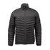 A men's thermal jacket in dark green, featuring a zip-up front and a padded design. It has a logo on the chest.