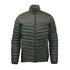 A Men's Montserrat Thermal Jacket in deep green features a short neck and zip closure, with a logo on it.