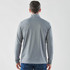 A grey Men's Dockyard 1/4 Zip Pullover, featuring long sleeves and a high collar. The back view is shown.