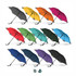 A range of BLUNT Classic Umbrellas in various colours, including grey, yellow, orange, green, blue, and purple, with a logo.
