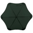 A green BLUNT Classic Umbrella with a unique star-shaped canopy and a central black hub. It has a logo.
